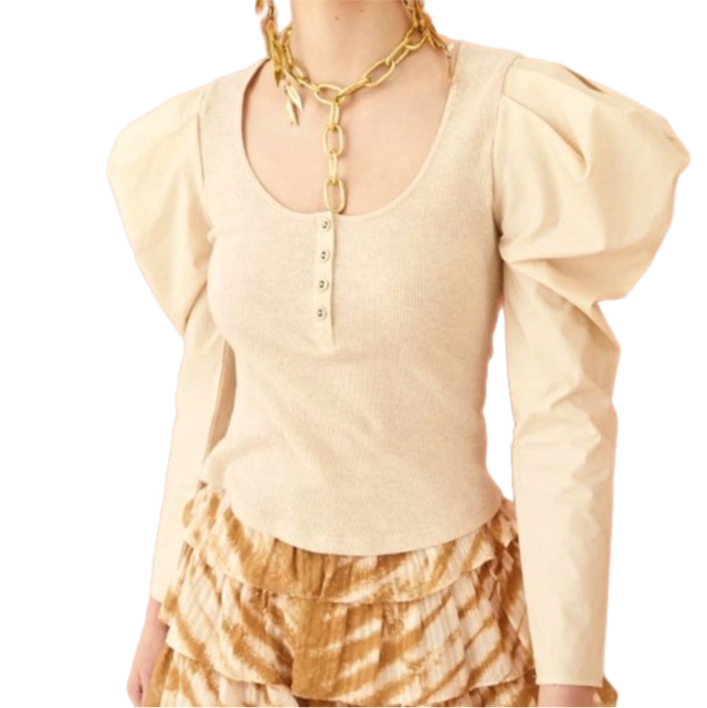 Ulla Johnson Joanne Puff Sleeve Cotton Top Size Medium